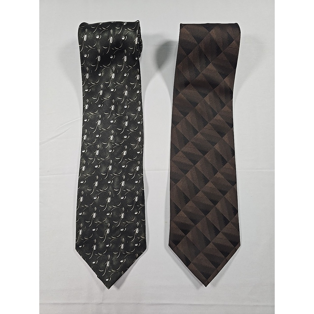Tie Lot Of 2 Giorgio Armani Mens Neck‎ 100% Silk Designer Italy Made